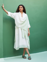 Jin Linen Dress With Overlay - Ivory