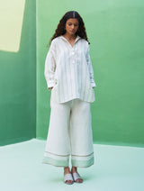 Kiku Striped Linen Co-ord Set - Mint