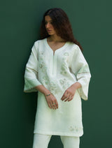 Insha Hand-Embroidered Kurta - Ivory