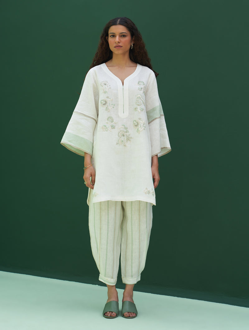 Insha Hand-Embroidered Kurta Set - Ivory