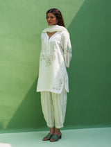 Insha Hand-Embroidered Kurta Set - Ivory