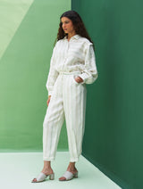 Akra Striped Linen Co-ord Set - Mint