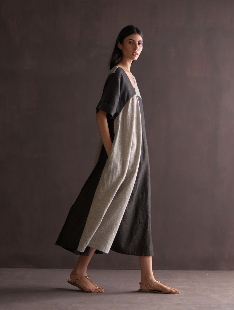 Masa Timeless Linen Dress - Charcoal