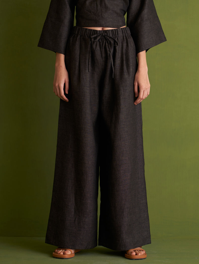 Ren Linen Pants - Charcoal