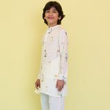 Ren Botanical Linen Kurta - Ivory