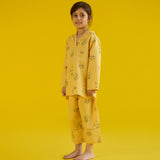 Sahar Floral Kurta - Mustard