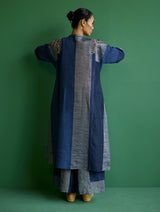 Rida Hand-Embroidered Kurta Set - Navy