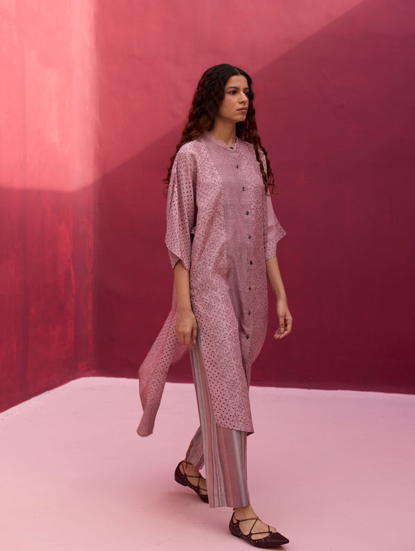 Zizara Block Printed Kurta - Lavender