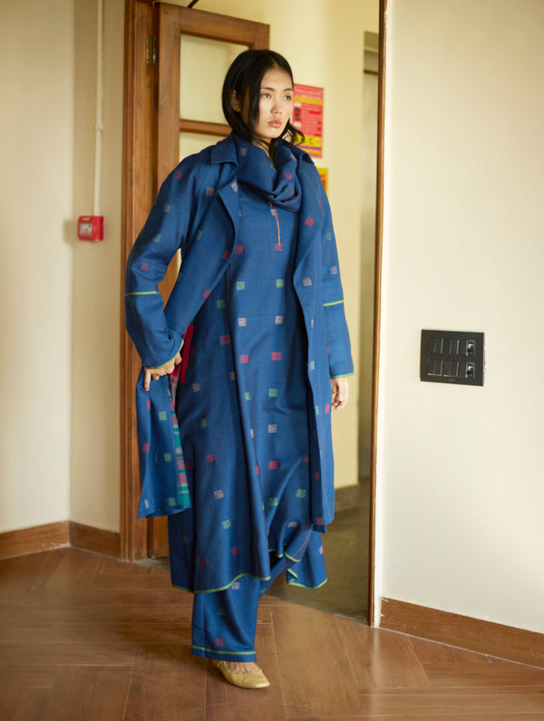 Rayna Wool Trench Coat - Navy