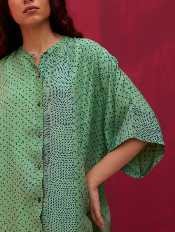 Zizara Block Printed Kurta - Peacock