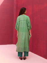 Zizara Block Printed Kurta Set - Peacock