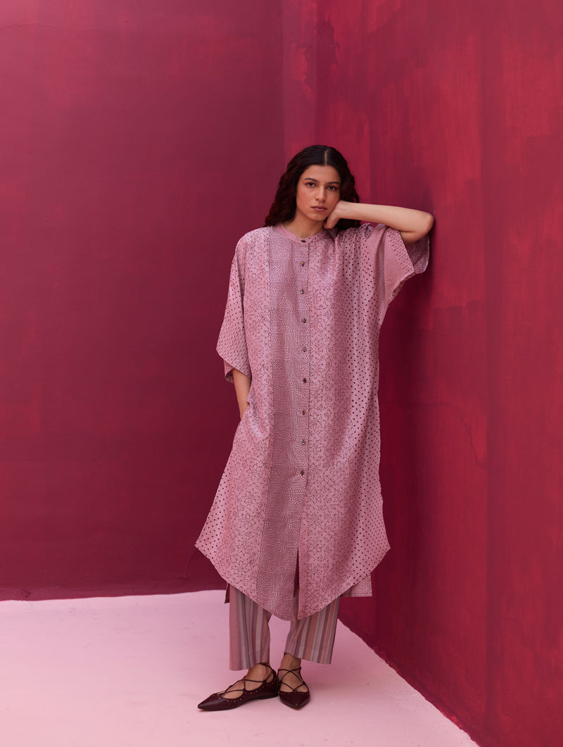 Zizara Block Printed Kurta Set - Lavender