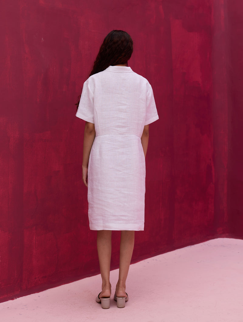 Vana Linen Dress - Ivory