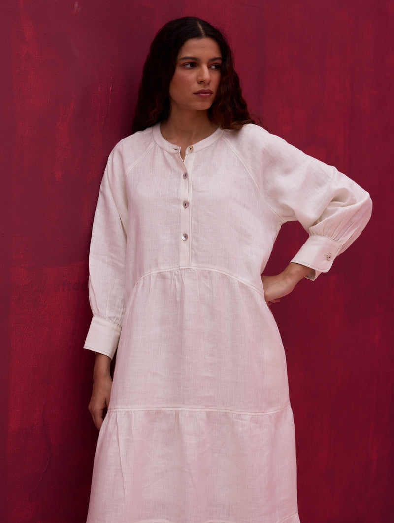 Shiri Linen Dress - Ivory