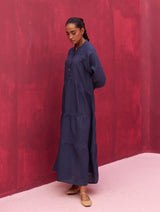 Shiri Linen Dress - Navy