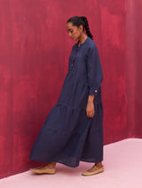 Shiri Linen Dress - Navy