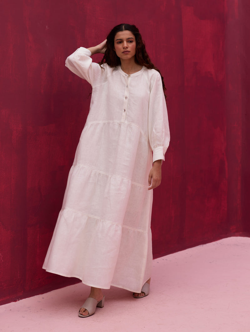 Shiri Linen Dress - Ivory