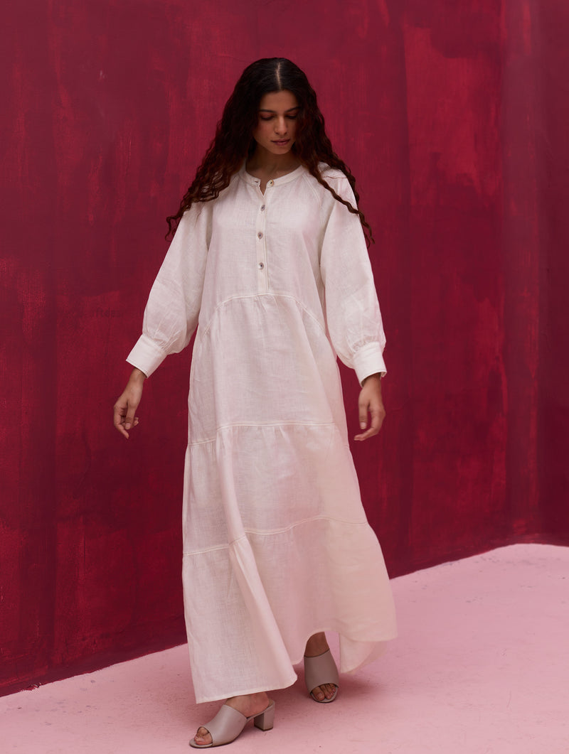 Shiri Linen Dress - Ivory