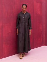 Shiri Linen Dress - Charcoal