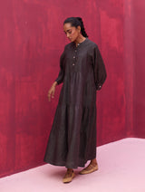 Shiri Linen Dress - Charcoal