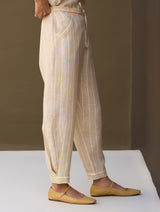 Kiku Striped Linen Co-ord Set - Natural