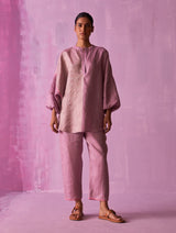 Ana Metallic Linen Co-ord Set - Lavender