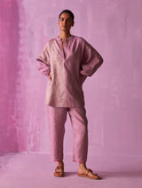 Ana Metallic Linen Co-ord Set - Lavender