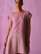 Shirin Asymmetrical Linen Top - Lavender