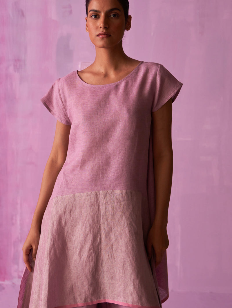 Shirin Asymmetrical Linen Top - Lavender