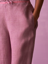 Essa Metallic Linen Pant - Lavender