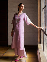 Mato Hand-Embroidered Kurta - Lavender