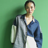 Esha Color-Blocked Shirt - Navy