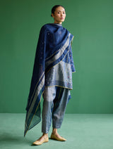 Ennya Hand-Embroidered Kurta Set - Navy