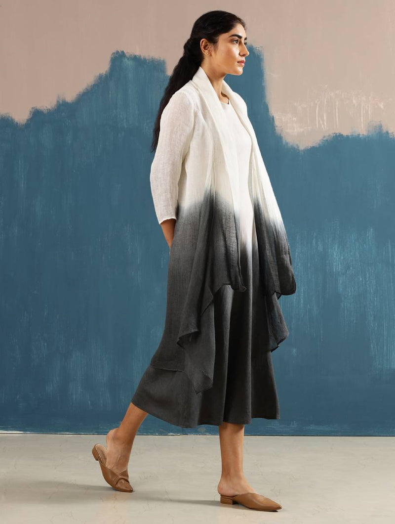 Kiya Ombre Hand-Dyed Linen Dress and Jacket