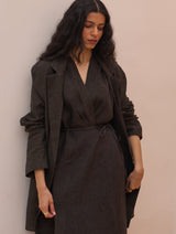 Maya Linen Dress with Jacket - Charcoal