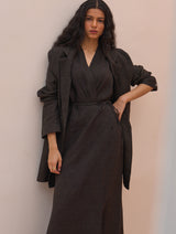 Maya Linen Dress with Jacket - Charcoal