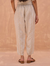 Carmen Tapered Linen Pant - Off White