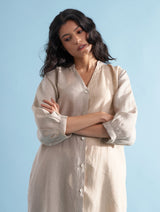 Kaori Color-Blocked Kurta - Dawn