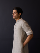 Sid Linen Kurta - Grey