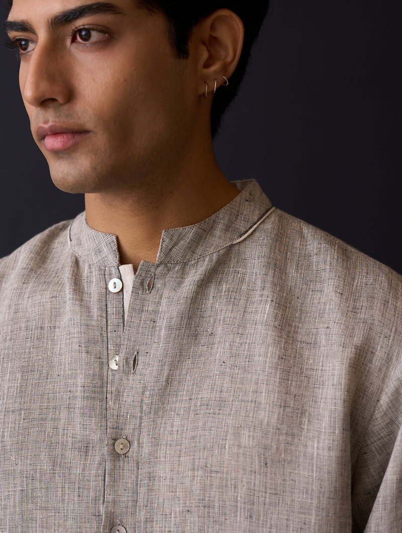 Sid Linen Kurta - Grey