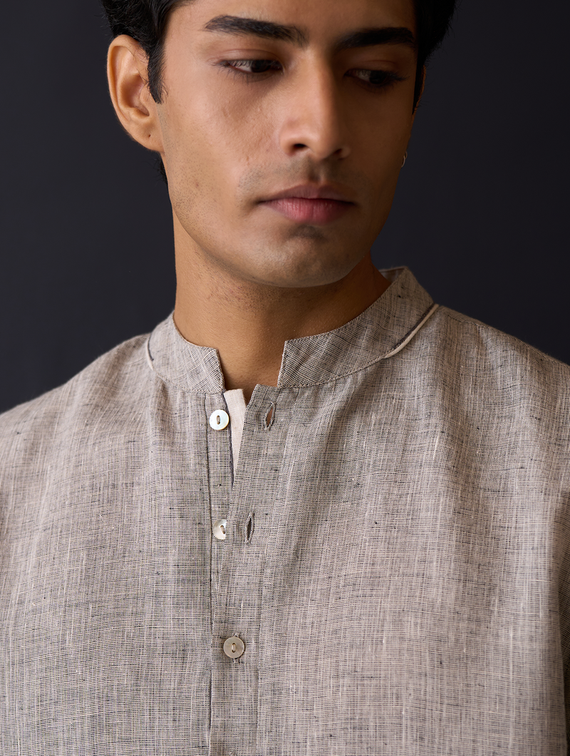 Sid Linen Kurta - Grey