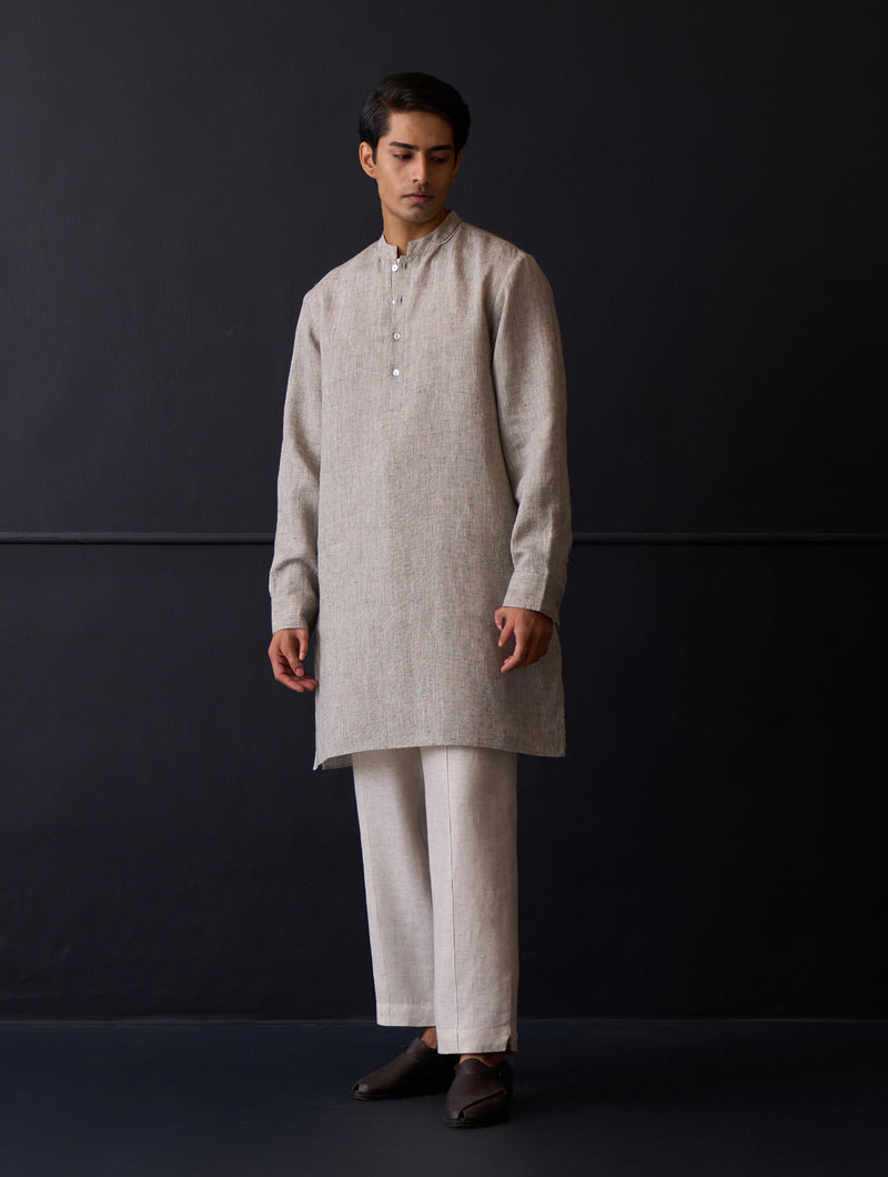 Sid Linen Kurta - Grey