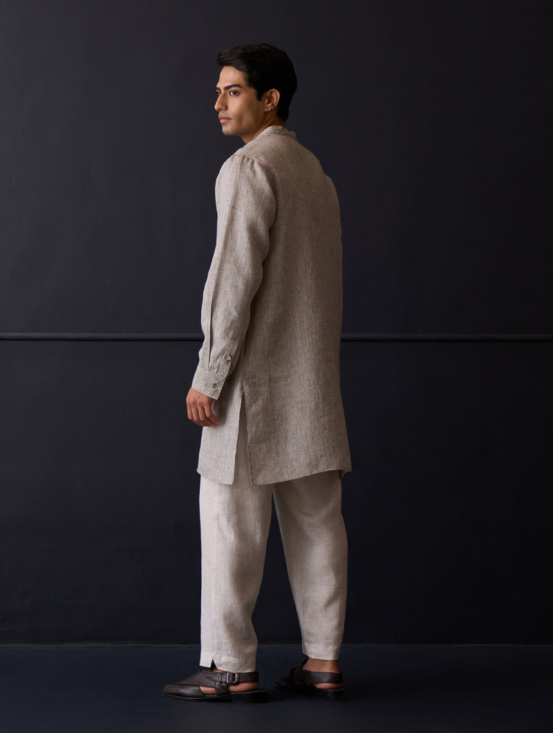 Sid Linen Kurta - Grey