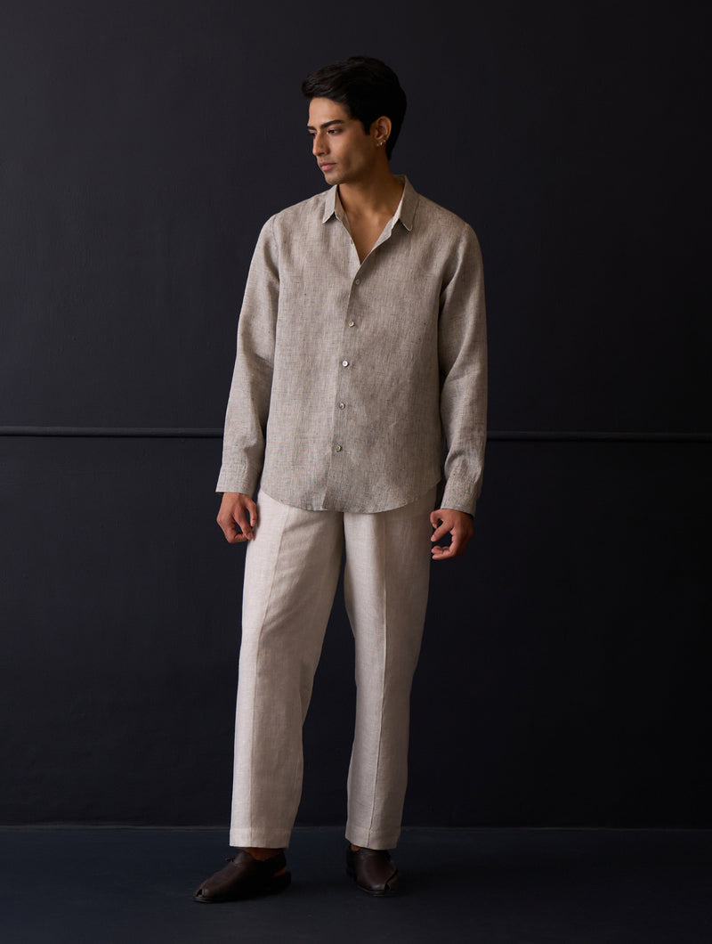 Koji Linen Shirt - Grey