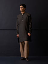 Sid Linen Kurta - Charcoal