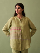 Resa Border Linen Co-ord Set - Fern