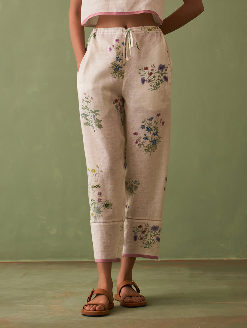 Rina Botanical Kurta Set - Ivory