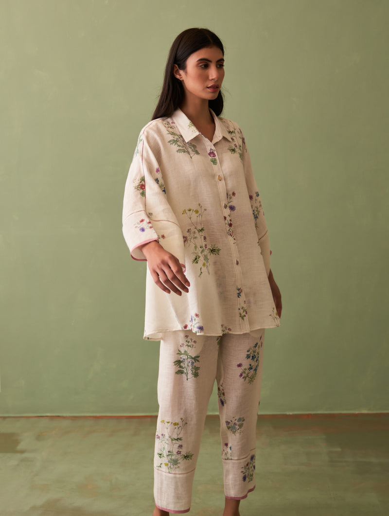 Mira Botanical Shirt - Ivory