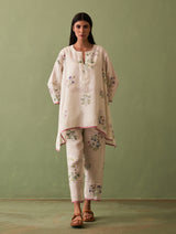 Rina Botanical Kurta Set - Ivory