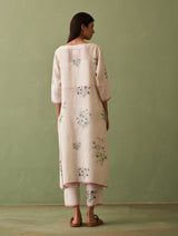 Sakura Botanical Linen Kurta - Ivory